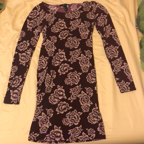 Forever 21 Dresses & Skirts - F21 Long Sleeve Burgundy Floral Dress